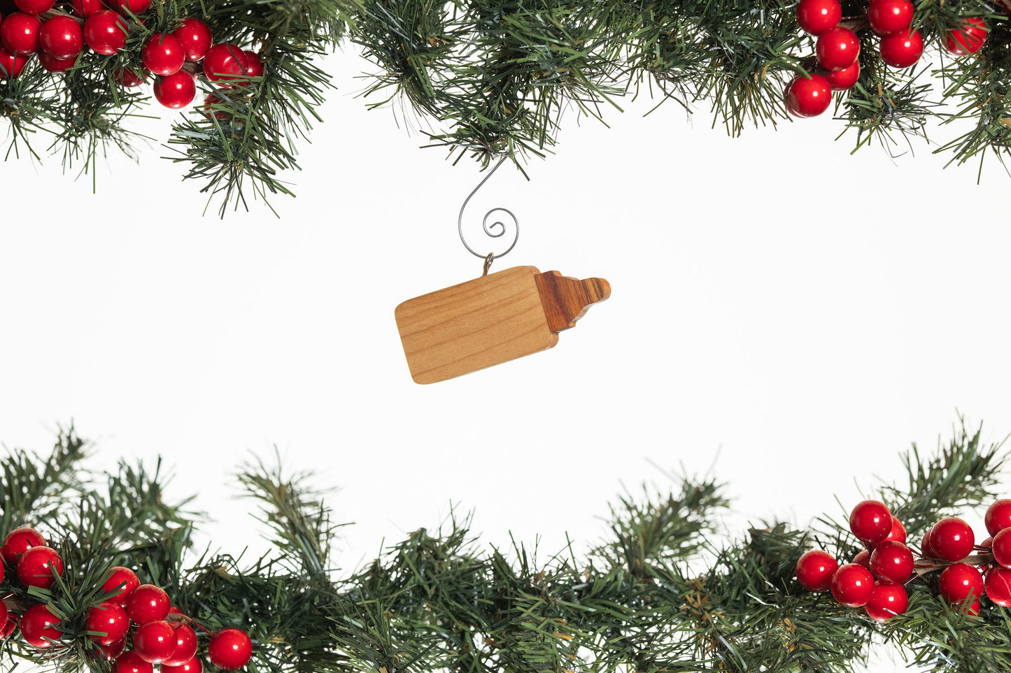 Baby Bottle Wooden Ornament