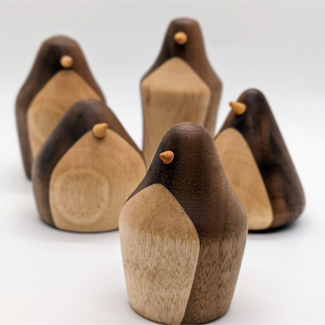 Baby Penguin Wooden Figurine