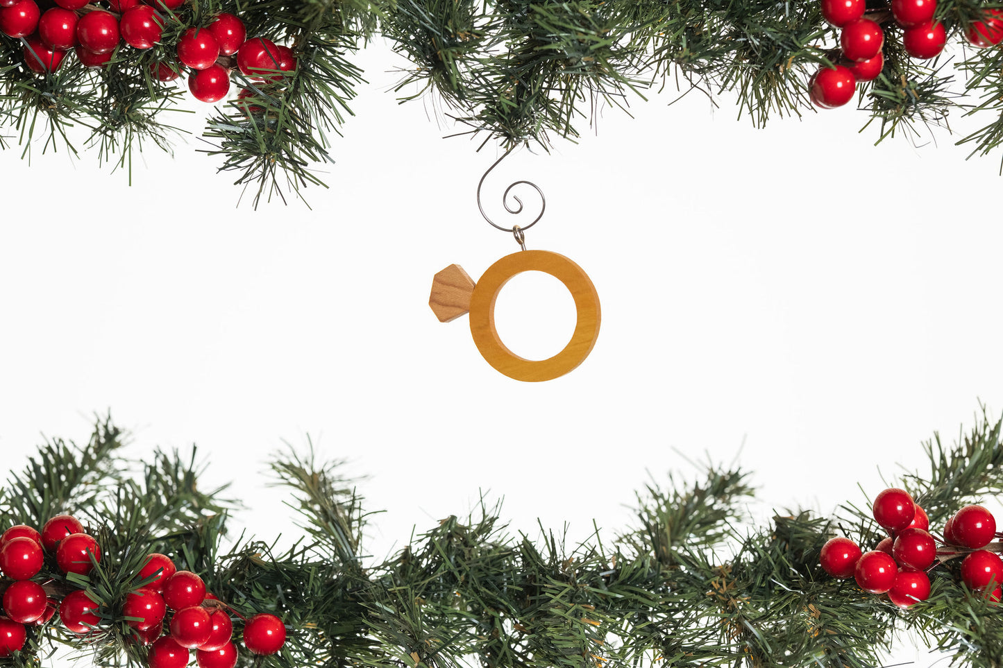Engagement Ring Wooden Ornament