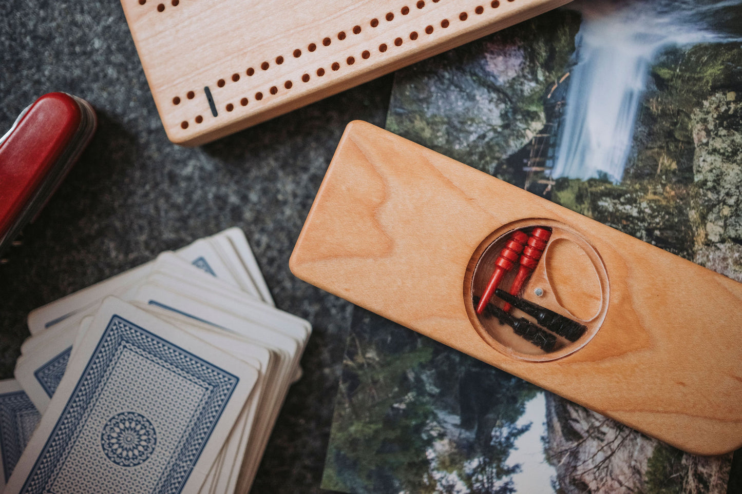Wooden Travel Cribbage Board