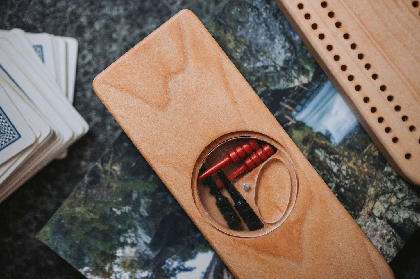 Wooden Travel Cribbage Board