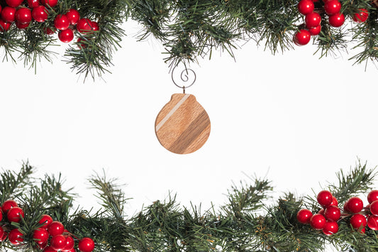 Circle Bulb Wooden Ornament