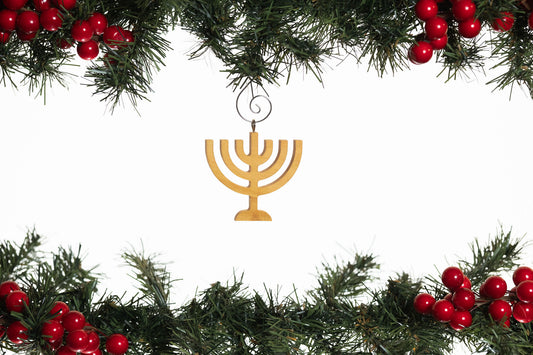 Menorah Wooden Ornament