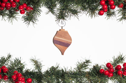 Narrow Bulb Wooden Ornament