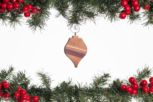 Narrow Bulb Wooden Ornament