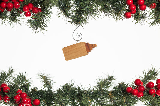 Baby Bottle Wooden Ornament