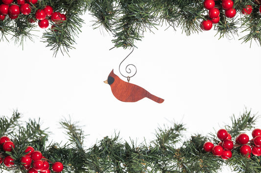 Cardinal Wooden Ornament