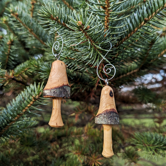Live Edge Mushroom Wooden Ornament