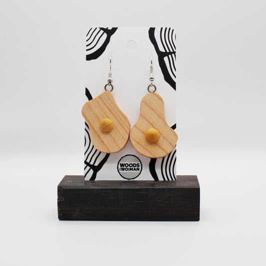 Fried Egg Wooden Earrings