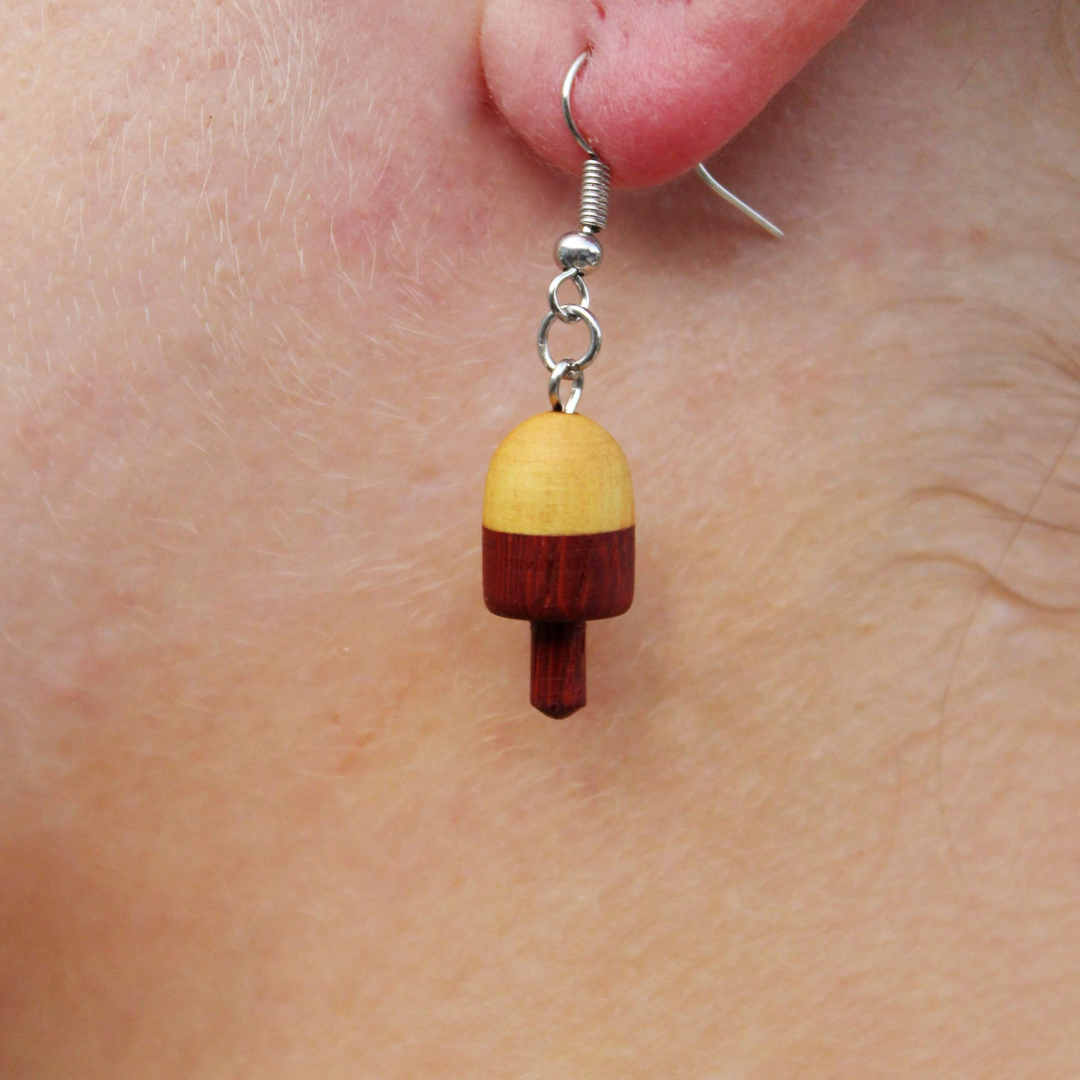 Small Lobster Buoy Wooden Earrings