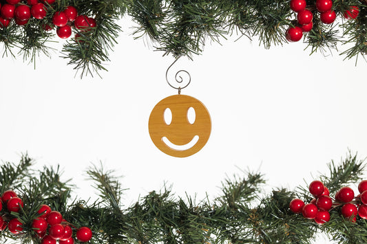 Smiley Face Wooden Ornament